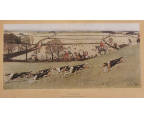 After Cecil Aldin (1870-1935): 'The Quorn from Billesden Coplow original colour print  pub. Richard Wyman approx 17cm x 31cm 