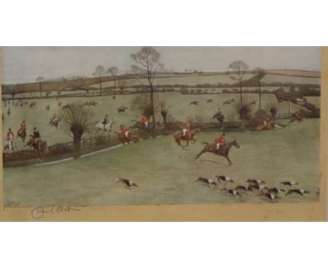 After Cecil Aldin (1870-1935): Hunting field signed original limited edition colour print 231/300 pub. Richard Wyman approx 1