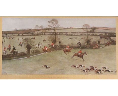 After Cecil Aldin (1870-1935): 'The Warwickshire away from Watergall' original colour print  pub. Richard Wyman approx 17cm x