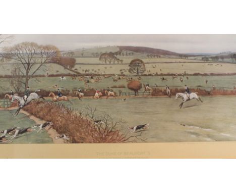 After Cecil Aldin (1870-1935): 'The Duke of Beaufort's a hunt from Great Wood' original colour print pub. Richard Wyman appro