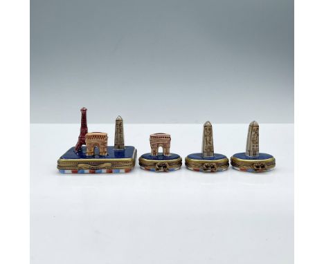 This French group features: Two Luxor Obelisk, one Arc de Triomphe placed in oval blue boxes and one square blue box presenti