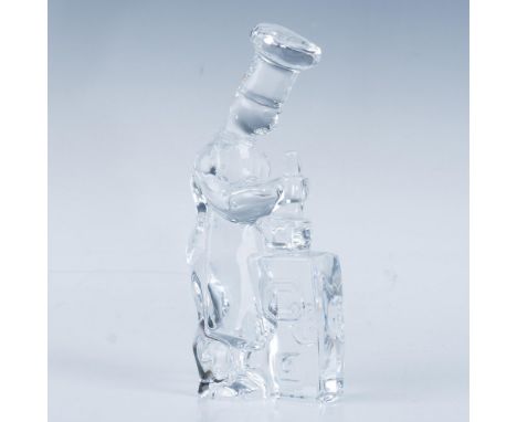 Glass decorative figure of a chef by Olle Alberius, Swedish glass artist known for his innovative approach to glass sculpture