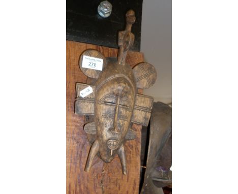 Tribal Art: small carved wood Senufo mask