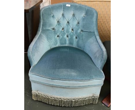 A small button back tub chair 