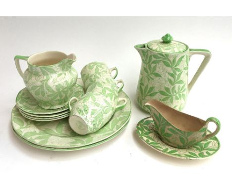 A Royal Tudor Ware  'Evergreen' and 'Fantasy' coffee set, comprising coffee cups (4) and saucers (4), milk jug and sugar bowl