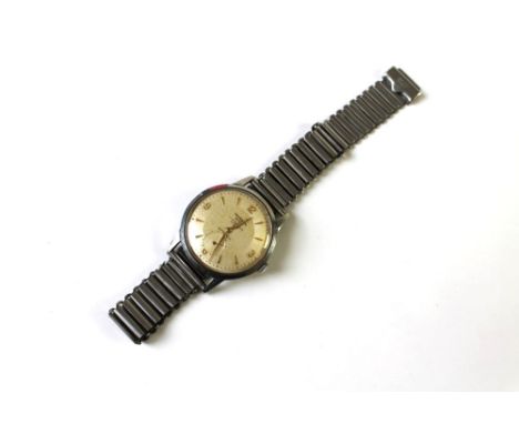 A vintage Universal stainless steel gentleman's wristwatch, also marked J W Benson London, automatic.  Diameter 35 mm.