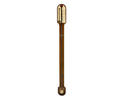 A late 19th century rosewood "Model Barometer", with ivory dial and exposed tube.  Height 90 cm.  NOTE:  This item has been a