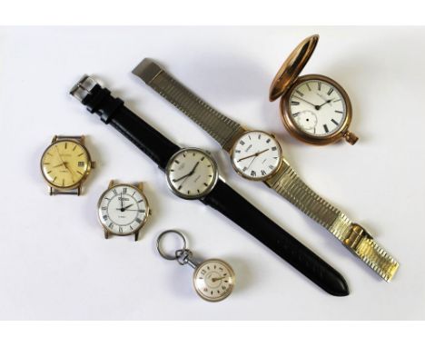 A vintage gentleman's Rotary 21 jewel stainless steel wristwatch, three Sekonda, one Timex and an American Waltham Watch Comp