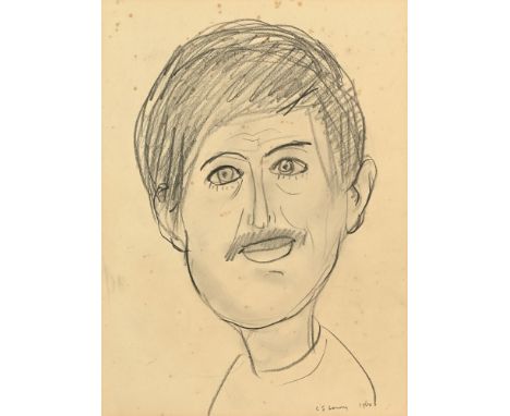 Laurence Stephen Lowry RA (1887-1976), a pencil head and shoulders portrait of a gentleman with moustache.  37 cm x 27 cm, fr