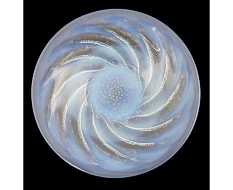 An R. Lalique Poissons opalescent glass dish, etched mark R. Lalique France, 29.5cm diameter Occasional minor scuffs and scra