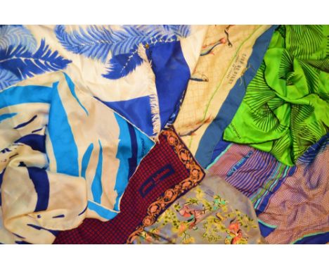 Lady's accessories, silk scarves- HERMES, Coup de Filey by Linares, Liberty, Christian Dior, Jacqmar , Pierre Balmain; etc. 