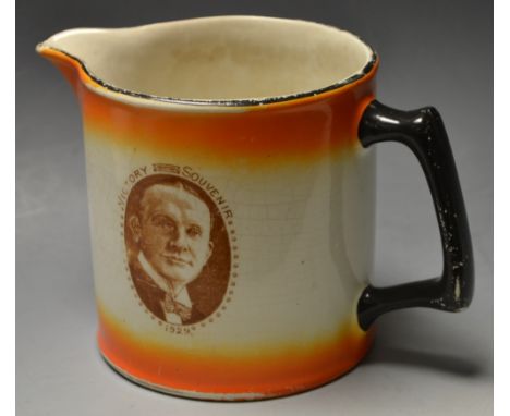Politics- An unusual T.G. Green commemorative jug, Victory souvenir, 1929, Major D Graham Pole, First Labour Member for South