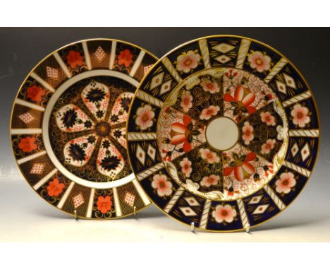 A Royal Crown Derby 1128 Imari 27cm plate, first quality, printed marks; another 2451, first quality, printed marks (2)