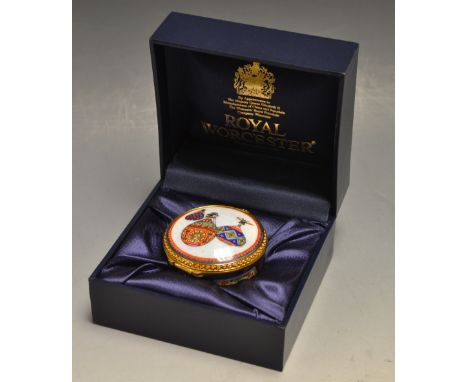 A Royal Worcester bonbonniere, Hot Air Ballons, boxed
