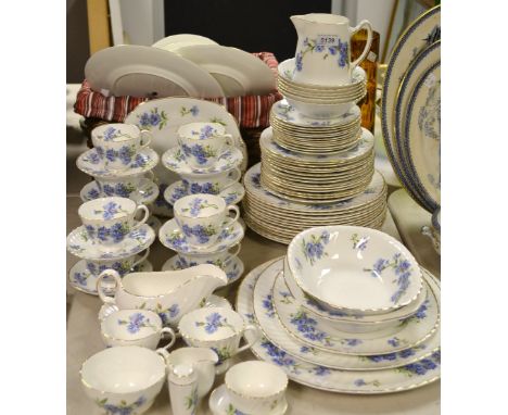 A Royal Addersley Cornflower tea and dinner service, inc. serving dishes, sauce boat, jugs etc. 