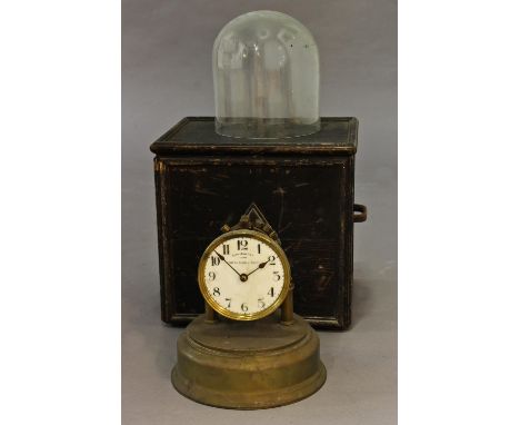 A EUREKA CLOCK Co Ltd ELECTRIC MANTEL CLOCK, the 10cm cream dial inscribed 'Eureka Clock Co. Ltd. London 1,000 Day Electric C