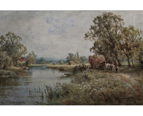 HENRY JOHN KINNAIRD (1861-1929) THAMES NEAR GORING; VIEW NEAR SALISBURY A pair, both signed and inscribed with title, waterco