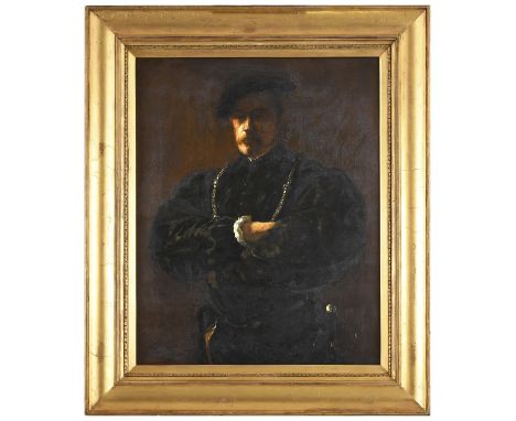 JOHN PETTIE, RA (1839-1893) PORTRAIT IN THE COSTUME OF THE SIXTEENTH CENTURY Signed twice and dated 1875, oil on canvas 75 x 