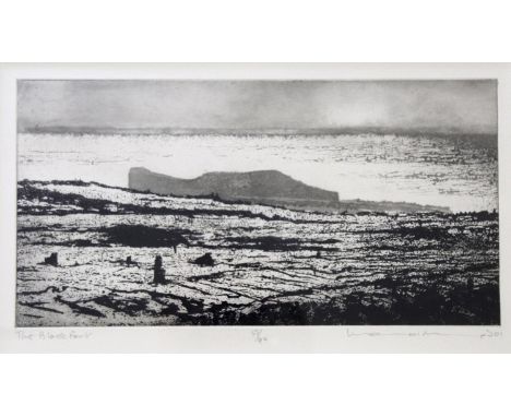 •NORMAN ACKROYD, CBE, RA (b.1938) THE BLACK FORT  Aquatint, 2001, signed, dated 01, titled and numbered 57/90 17.5 x 34.5cm. 