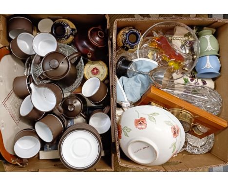 A Hornsea part tea service, assorted ceramics and other items (2 boxes) 