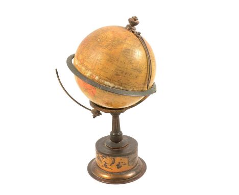 S Smith &amp; Son Over Seas Empire Clock, brass horizon ring ad fluted column, circular pinth base stamped underneath Made in