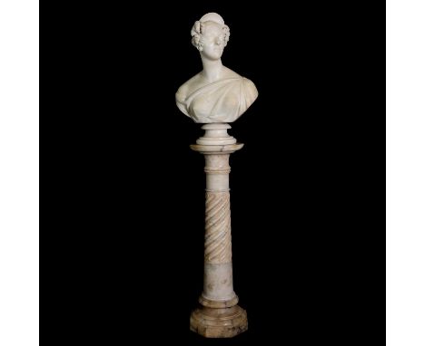 Edward Hodges Baily, A young lady, marble portrait bust, inscribed E H BAILY R.A. / Sculpt LONDON / 1833, on a turned circula