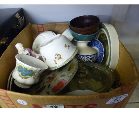 Box of ceramic items including Royal Albert