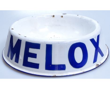 A Vintage melox advertising animal feed bowl, diameter 10" 