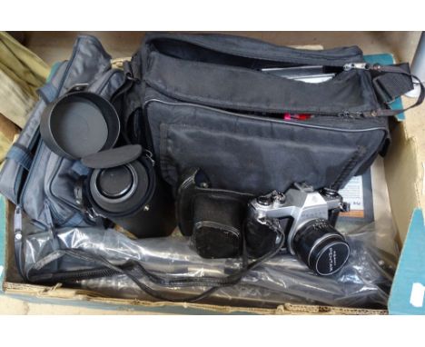 Asahi Pentax camera, 8MM cassettes, a tripod etc 