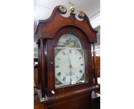 An 18th century 30-hour longcase clock, with a 12" arch-top painted dial, and 1 subsidiary dial, striking on a bell, by Georg