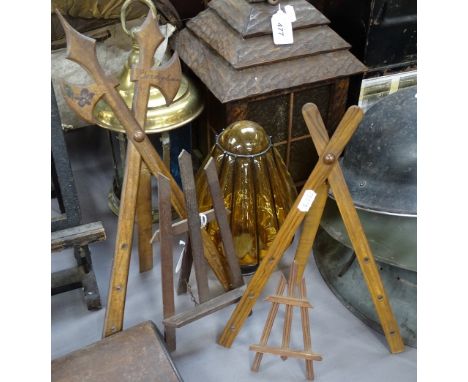 3 Vintage wooden easel stands 