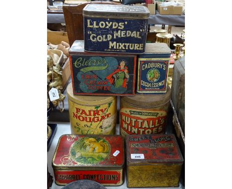 A group of Vintage shop display tins 