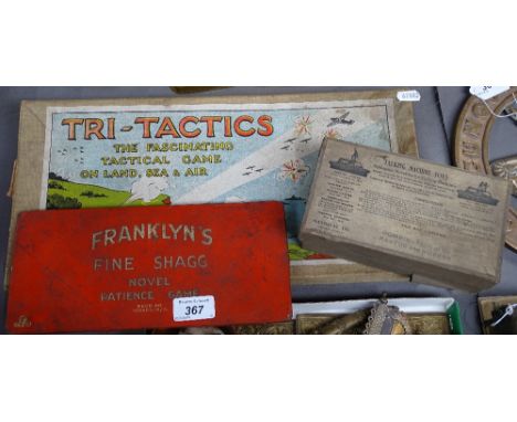 Vintage toys and games, including boxed Talking Machine Toys Rastus and the Boxers, Tri-tactics game 