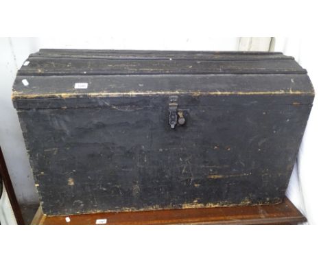 A Victorian dome-top pine trunk 