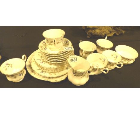 Royal Albert tea set in Brigadoon pattern, 2 pieces CONDITION REPORT: All first quality, no apparent damage.