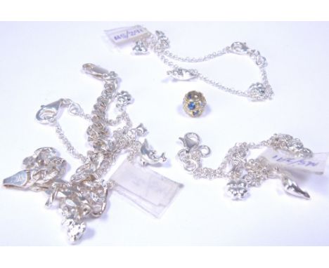 Three sterling silver bracelets