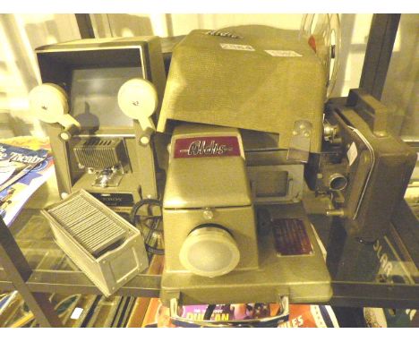 Aldis slide projector boxed, Viceroy D-300 and Mim Rexina with reel, in working order