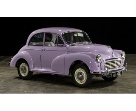 Number 21 of the 349 Morris Minors finished in lilac with a white leather interior built to celebrate the production of One M