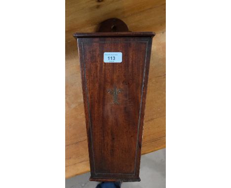 A mahogany candlebox with brass inlay, a tapestry framed picture of roses, similar sash etc.