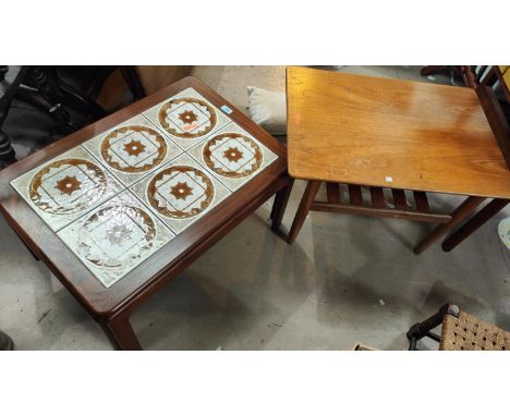 A G Plan style 2 tier coffee table and a similar 1970's tile top coffee table.