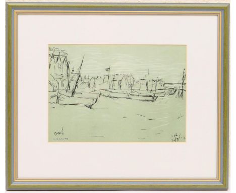 Laurence Stephen Lowry (1887-1976), Deal, lithograph, signed in biro, with blind stamp, 18cm x 25cmNote: This is a print of t