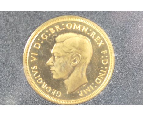 Rare George VI proof sovereign, 1937, weight approx. 8g, in presentation caseNote: The only sovereign struck with a portrait 