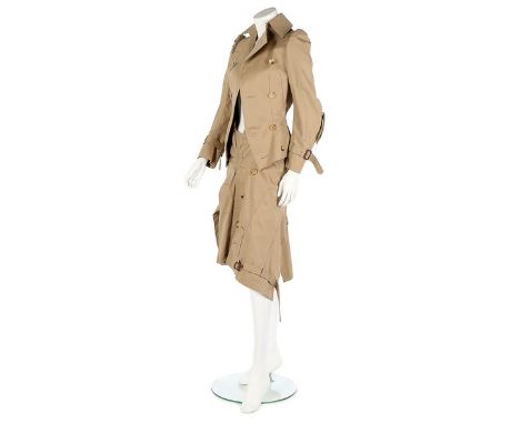 A Junya Watanabe for Comme des Garçons trench coat-inspired cotton ensemble, Spring-Summer, 2006, labelled and size S, the de