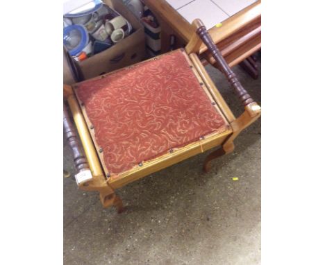 A satinwood piano stool with lift up top
