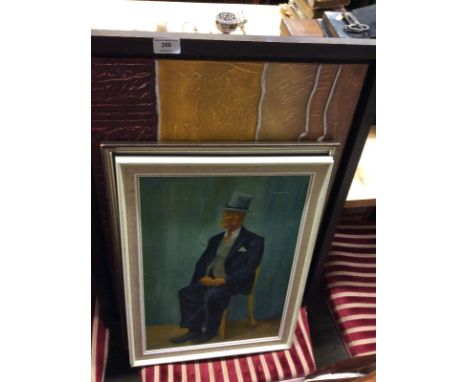 An oil on board portrait study by Rosemary Watson with info verso; together with a watercolour portrait study entitle "Shaggy