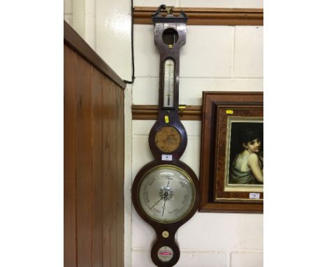 A 19th Century mahogany and inlaid banjo barometer for restoration