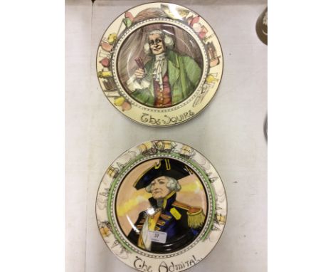 Seven Royal Doulton plates to include 'The Admiral', 'The Squire', ' The Hunting Man' etc.