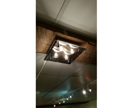 Modern square ceiling light with glass and metal designSee our Important Sale Information page here on the-saleroom.com for p
