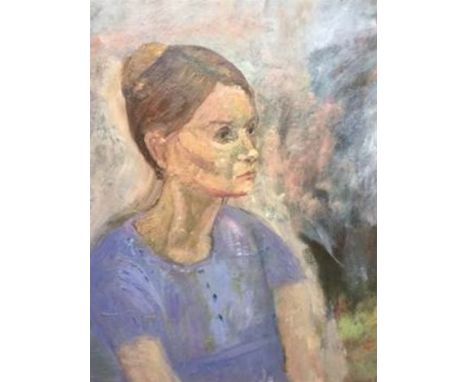 British School, 20th century, portrait of a lady, oil on board, 61cm x 51cm. Framed. Good condition.See our Important Sale In