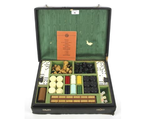 A vintage Ayrgames Multi-Game set in case. Including, chess, dominoes, draughts, felts, steeplechase, steeple chase, etc, ins